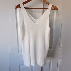 White Knit Tank Top — L